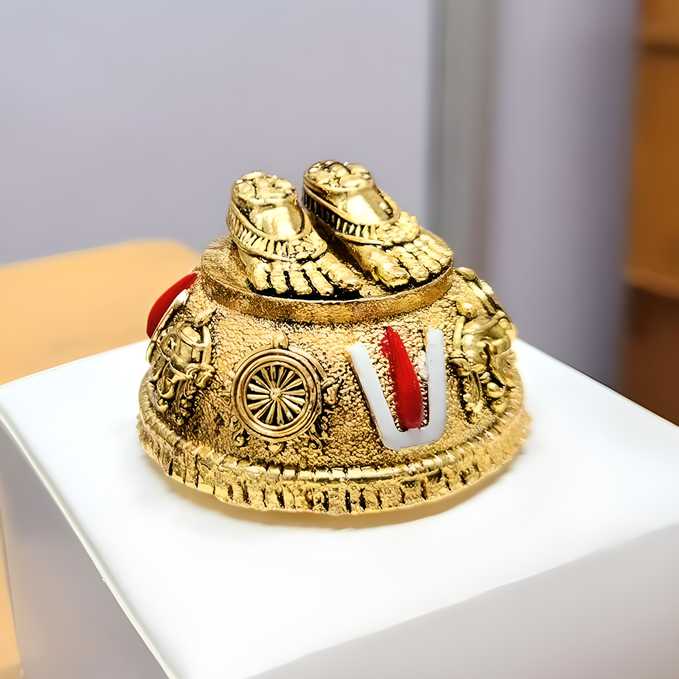 Plated Antique Lord Balaji Charan Paduka